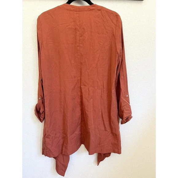 Eliane Rose Waterfall Open Flowy Cardigan NWOT Burnt Orange M - Picture 5 of 9